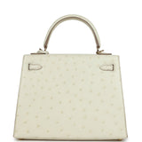 Hermès Commande Spéciale (HSS) Kelly Sellier 25 Nata Verso Autruche Métallerie Permabrass