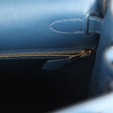 Hermès Kelly Retourné 28 Bleu profond Evercolor Accastillage doré