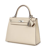 Hermès Kelly Sellier 25 Nata Verso Epsom Accastillage Palladium