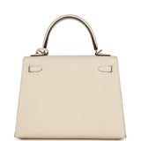 Hermès Kelly Sellier 25 Nata Verso Epsom Accastillage Palladium