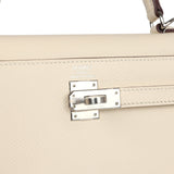 Hermès Kelly Sellier 25 Nata Verso Epsom Accastillage Palladium