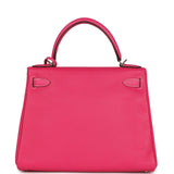 Hermès Kelly Retourné 28 Rose Tyrien Candy Epsom Palladium Hardware