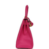 Hermès Kelly Retourne 28 Rose Shocking Chèvre Doré