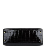 Hermes Kelly Sellier 28 Alligator Noir Brillant Accastillage Doré