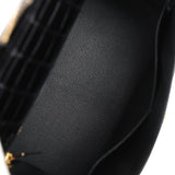 Hermes Kelly Sellier 28 Alligator Noir Brillant Accastillage Doré