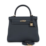 Hermes Kelly Retourne 25 Gris Misty Togo Bijouterie Permabrass