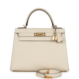 Sac Kelly Sellier 28 Hermès en Epsom Nata et accastillage doré