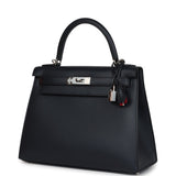 Hermès Commande Spéciale (HSS) Kelly Sellier 28 Bleu Obscur Verso Sombrero Ferrures Palladium