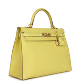 Sac Kelly Sellier 35 Hermès Soufre Epsom Bijouterie Or