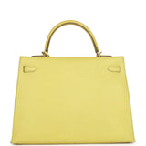 Sac Kelly Sellier 35 Hermès Soufre Epsom Bijouterie Or