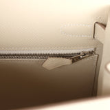 Hermes Kelly Sellier 28 Craie Epsom Métal Argenté Palladium