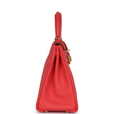Hermès Kelly Retourne 28 Rose Shocking Chèvre Doré