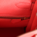 Hermes Kelly Retourne 28 Rose Jaipur Clemence Accastillage Doré