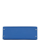 Hermès Kelly Sellier 32 Bleu France Epsom Finition Palladium