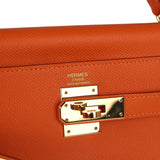 Hermès Kelly Retourne 32 Orange H Epsom Accastillage Doré