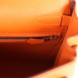Hermès Kelly Retourne 32 Orange H Epsom Accastillage Doré