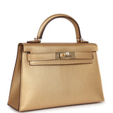 Hermès Kelly Sellier 20 Doré Chèvre Chamkilight Métal Permabrass