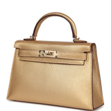 Hermès Kelly Sellier 20 Doré Chèvre Chamkilight Métal Permabrass