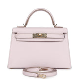 Hermès Commande Spéciale (HSS) Kelly Sellier 20 Mauve Pâle Verso Chevre Mysore Accastillage Permabrass