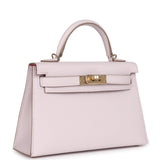 Hermès Commande Spéciale (HSS) Kelly Sellier 20 Mauve Pâle Verso Chevre Mysore Accastillage Permabrass