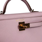Hermès Commande Spéciale (HSS) Kelly Sellier 20 Mauve Pâle Verso Chevre Mysore Accastillage Permabrass