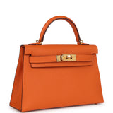 Hermès Kelly Sellier 20 Orange Epsom Accastillage Doré