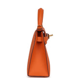 Hermès Kelly Sellier 20 Orange Epsom Accastillage Doré