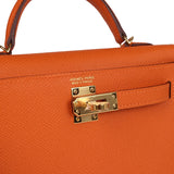 Hermès Kelly Sellier 20 Orange Epsom Accastillage Doré
