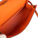 Hermès Kelly Sellier 20 Orange Epsom Accastillage Doré