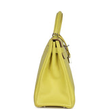Hermès Kelly Retourné 32 Lime Candy Epsom Palladium