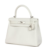 Hermès Kelly Retourne 28 Blanc Clemence Bijouterie Palladium