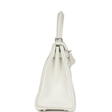 Hermès Kelly Retourne 28 Blanc Clemence Bijouterie Palladium