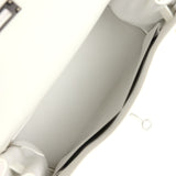 Hermès Kelly Retourne 28 Blanc Clemence Bijouterie Palladium