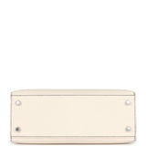 Hermes Commande Spéciale (HSS) Kelly Sellier 25 Nata et Noir Chevre Mysore Métal Ruthénium Brossé