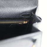 Sac Kelly Sellier 25 Hermès Noir Chèvre Mysore Finition Or