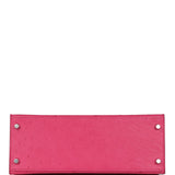 Hermès Kelly Sellier 28 Rose Tyrien Autruche Accastillage Palladium
