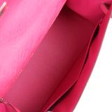 Hermès Kelly Sellier 28 Rose Tyrien Autruche Accastillage Palladium