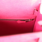 Hermès Kelly Sellier 28 Rose Tyrien Autruche Accastillage Palladium