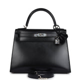 Hermès Kelly Sellier 28 Cuir Box Noir Palladium