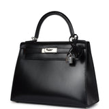 Hermès Kelly Sellier 28 Cuir Box Noir Palladium