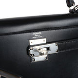 Hermès Kelly Sellier 28 Cuir Box Noir Palladium