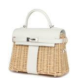 Hermès Mini Picnic Kelly 20 Blanc Swift Bijouterie Palladium