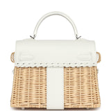 Hermès Mini Picnic Kelly 20 Blanc Swift Bijouterie Palladium