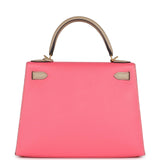 Hermes Commande Spéciale (HSS) Kelly Sellier 28 Rose Azalée et Trench Epsom Accastillage Or Brossé