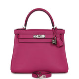 Hermès Kelly Retourné 28 Rose Poupre Evercolor Palladium