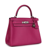 Hermès Kelly Retourné 28 Rose Poupre Evercolor Palladium