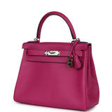 Hermès Kelly Retourné 28 Rose Poupre Evercolor Palladium