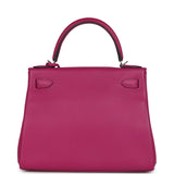 Hermès Kelly Retourné 28 Rose Poupre Evercolor Palladium
