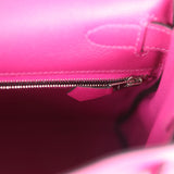 Hermès Kelly Retourné 28 Rose Poupre Evercolor Palladium