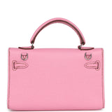 Hermès Micro Kelly 15 Bubblegum Epsom Palladium